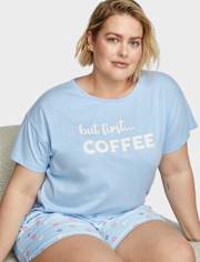 Camiseta para dormir con estampado gráfico para mujer