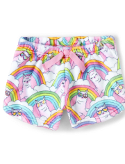 Shorts de pijama de polar para niñas Rainbow Llama