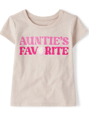 Baby And Toddler Girls Auntie Graphic Tee