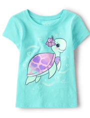 Baby And Toddler Girls Turtle Graphic Tee