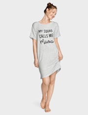 Camisa de dormir modal con gráfico para mujer