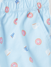 Shorts de pijama de popelina con estampado para mujer