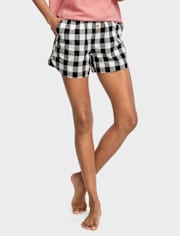 Shorts de pijama de popelina con estampado para mujer