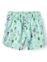 Shorts de pijama de popelina con estampado para mujer