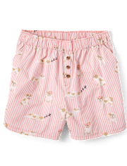 Womens Print Poplin Pajama Shorts