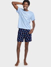 Shorts de pijama de popelina tipo donut para hombre