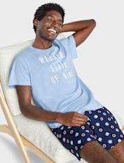 Shorts de pijama de popelina tipo donut para hombre