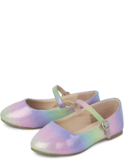 Toddler Girls Glitter Rainbow Ballet Flats