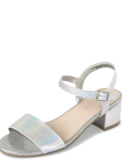 Girls Holographic Low Heel Shoes