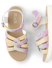Girls Ombre Glitter Sandals
