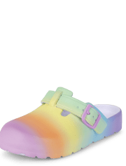 Girls Rainbow Ombre Clogs
