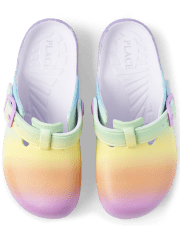 Girls Rainbow Ombre Clogs