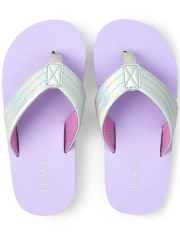 Girls Holographic Flip Flops