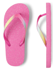 Girls Glitter Flip Flops