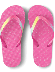 Girls Glitter Flip Flops