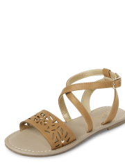 Girls Perforated Sandals