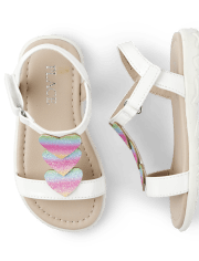 Toddler Girls Rainbow Heart Sandals