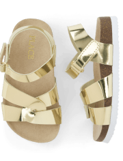 Sandalias metálicas para niñas pequeñas