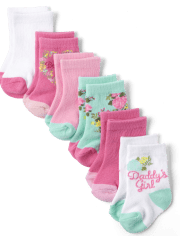 Baby Girls Floral Midi Socks 6-Pack