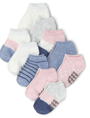 Toddler Girls Colorblock Ankle Socks 10-Pack