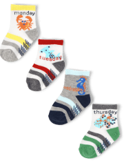 Baby And Toddler Boys Days Of The Week Midi Socks 7-Pack
