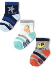 Baby And Toddler Boys Days Of The Week Midi Socks 7-Pack
