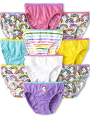 Girls Rainbow Underwear 10-Pack