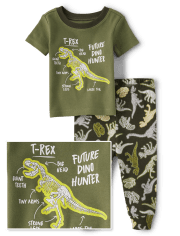 Baby And Toddler Boys Dino Snug Fit Cotton Pajamas