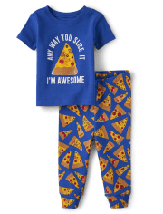 Baby And Toddler Boys Pizza Slice Snug Fit Cotton Pajamas