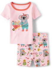 Baby And Toddler Girls Koala Snug Fit Cotton Pajamas