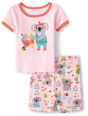 Baby And Toddler Girls Koala Snug Fit Cotton Pajamas