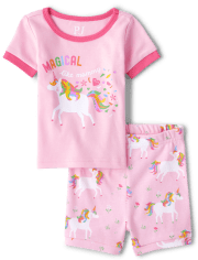 Baby And Toddler Girls Unicorn Snug Fit Cotton Pajamas