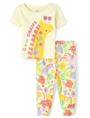 Baby And Toddler Girls Giraffe Snug Fit Cotton Pajamas