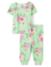Baby And Toddler Girls Floral Snug Fit Cotton Pajamas