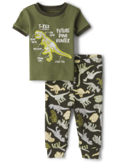 Baby And Toddler Boys Dino Snug Fit Cotton Pajamas