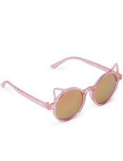 Gafas de sol redondas para niñas pequeñas con diseño de gato