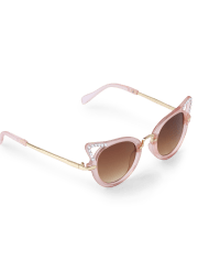 Girls Jeweled Cat Ear Sunglasses