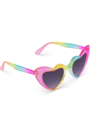 Gafas de sol con corazón degradado arcoíris para niñas