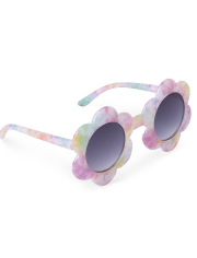 Gafas de sol de niñitas con diseño de flores y efecto teñido anudado