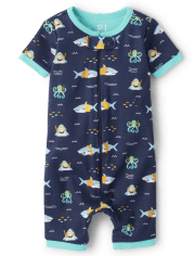 Baby And Toddler Boys Shark Snug Fit Cotton One Piece Pajamas