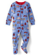 Pijamas de una pieza de algodón con ajuste ceñido para bebés y niños pequeños
