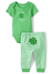Unisex Baby First St. Patrick's Day 2-Piece Playwear Set