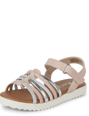 Toddler Girls Metallic Strappy Sandals