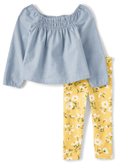 Conjunto de 2 piezas Daisy para niñas pequeñas