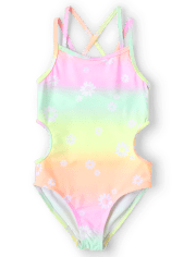 Girls Daisy Cut Out One Piece Swimsuit