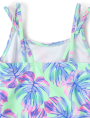 Girls Ombre Leaf 3-Piece Swimsuit