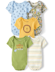 Baby Boys Safari Bodysuit 5-Pack