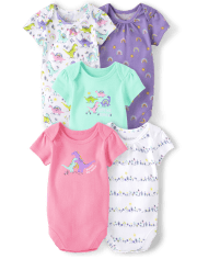 Baby Girls Dino Bodysuit 5-Pack