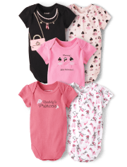 Baby Girls Short Sleeve Ballerina Bodysuit 5-Pack | The Children's ...