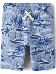 Boys Tropical Pull On Jogger Shorts